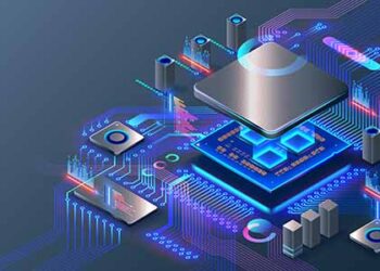 CPU. Abstract digital chip computer processor and electronic components on motherboard or circuit board. Technology develop electronic devices on microchip or microprocessor, hardware engineering. AI.