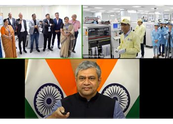 VVDN SMT inauguration by Ashwini Vaishnaw and Telit CEO