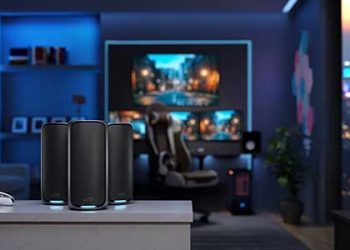 NETGEAR - Orbi 970 Series Quad-Band WiFi 7 Mesh System, Black, 27Gbps, 3-Pack