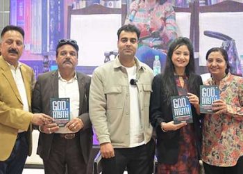 Ajay Setia with his family at the World Book Fair 2024, Pragati Maidan, ...