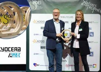 The 28th annual SPDEI Trophies award recognizes KYOCERA AVX for distinguished performance in the passive components segment of the French industrial electronics distribution industry.