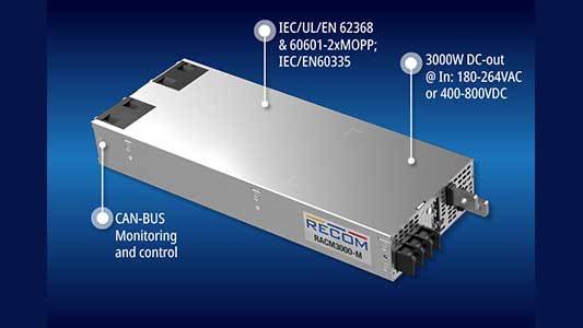 RECOM Introduced the RACM3000-M Series with Up to 3000W Output Power
